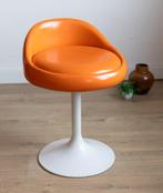 Kruk - Leder - Vintage tulipchair