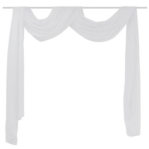 vidaXL Overgordijn doorschijnend voile 140 x 600 cm wit, Huis en Inrichting, Stoffering | Gordijnen en Lamellen, Wit, Nieuw, Verzenden