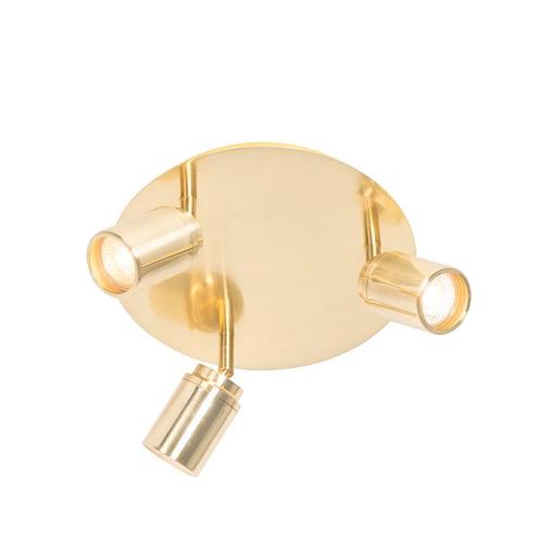 Moderne badkamer spot messing 3-lichts IP44 - Ducha, Huis en Inrichting, Lampen | Spots, Nieuw, Overige materialen