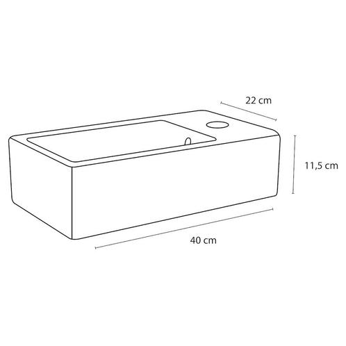 Fonteinset Differnz Force Keramiek 40x22x11.5 cm Wit Met, Doe-het-zelf en Verbouw, Sanitair, Ophalen of Verzenden