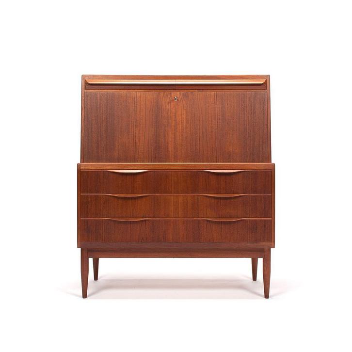 Vintage secretaire Erling Torvits voor Klim Møbelfabrik, Huis en Inrichting, Kasten | Secretaires, Gebruikt, Ophalen of Verzenden