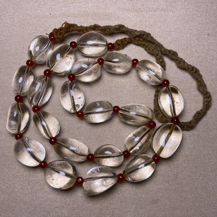 Kraal - Himalayan Old White Crystal Egg Beads - Nepal, Antiek en Kunst, Kunst | Niet-Westerse kunst