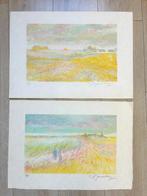 Claude Manoukian (1936) - Lot de 2 lithographies: Promenade