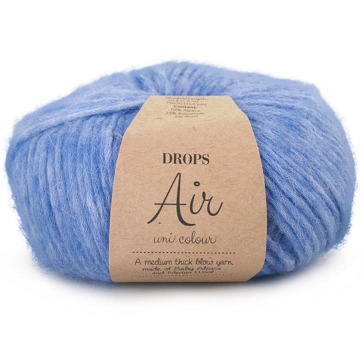 DROPS Air Uni Colour - 16 blauw - Wol Garen, Hobby en Vrije tijd, Breien en Haken, Ophalen of Verzenden