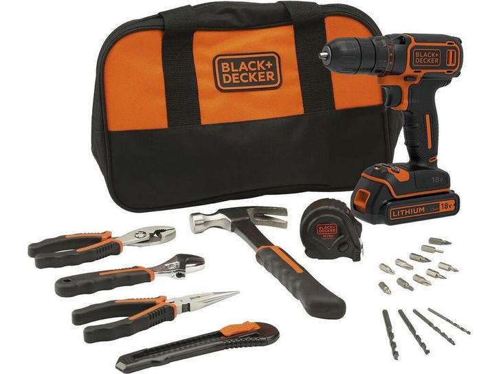 BLACK+DECKER BDCDC18HTSA - Accuboormachine 18V - 10-positie, Doe-het-zelf en Verbouw, Gereedschap | Boormachines, Zo goed als nieuw