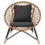 Loungestoel Amos Charcoal | Incl. kussens, Tuin en Terras, Tuinstoelen, Ophalen of Verzenden, Nieuw