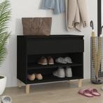 vidaXL Schoenenkast 70x36x60 cm bewerkt hout zwart, Verzenden, Nieuw