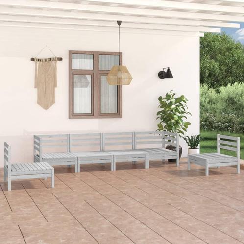 vidaXL 6-delige Loungeset massief grenenhout wit, Tuin en Terras, Tuinsets en Loungesets, Loungeset, Nieuw, Verzenden