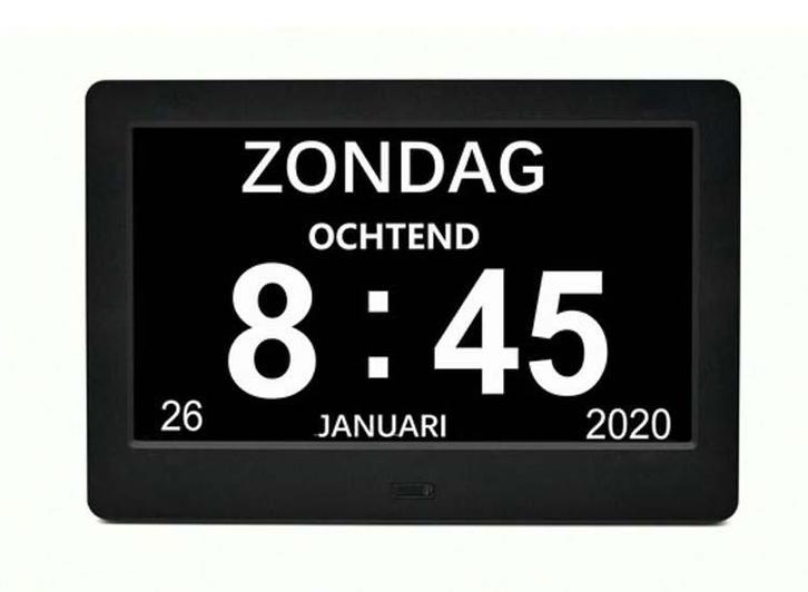 FEDEC Digitale Dementieklok XL Beeldscherm met, Huis en Inrichting, Woonaccessoires | Klokken, Nieuw, Verzenden