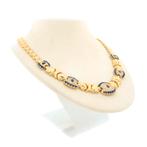 Gouden collier met vaste hanger | Zirconia en Toermalijn..., Sieraden, Tassen en Uiterlijk, Kettingen, Gebruikt, Overige kleuren