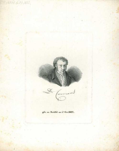 Portrait of Victor Amedee Jacques Marie Coremans, Antiek en Kunst, Kunst | Etsen en Gravures