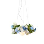 Bohemian hanglamp zwart met gekleurde bloemen blauw en wit, Huis en Inrichting, Lampen | Plafondlampen, Verzenden, Nieuw, Metaal