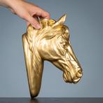 muurhanger; paardenhoofd in goudkleur, Antiek en Kunst, Ophalen of Verzenden