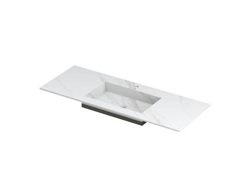 POST Wastafel met enkele wasbak in keramische slab met, Huis en Inrichting, Badkamer | Badkamermeubels, Wastafelkast, Nieuw, Verzenden