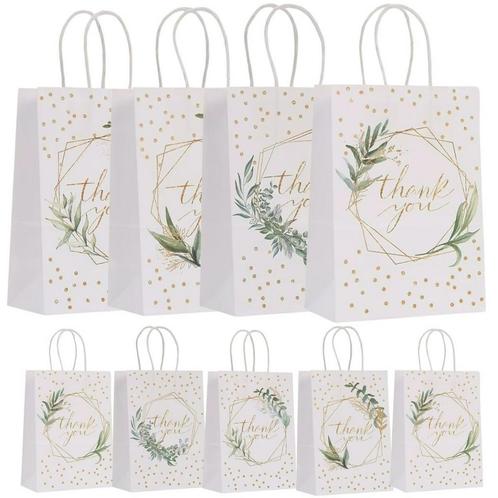 Fako Bijoux® - 24 Papieren Uitdeeltasjes Thank You Wit -, Diversen, Cadeauverpakkingen, Verzenden