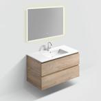 Badmeubelset Met Spiegel Clou InBe 100 CM Grieks Eiken, Ophalen of Verzenden, Nieuw, Bad