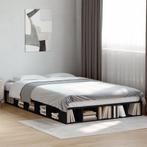 vidaXL Bedframe bewerkt hout zwart 120x200 cm, Huis en Inrichting, Slaapkamer | Bedden, Verzenden, Zwart, Nieuw, Twijfelaar