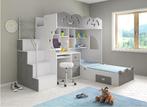 Stapelbedden | Hoekstapelbed | Stapelbed met Bureau en Kast, Huis en Inrichting, Slaapkamer | Stapelbedden en Hoogslapers, 90 cm