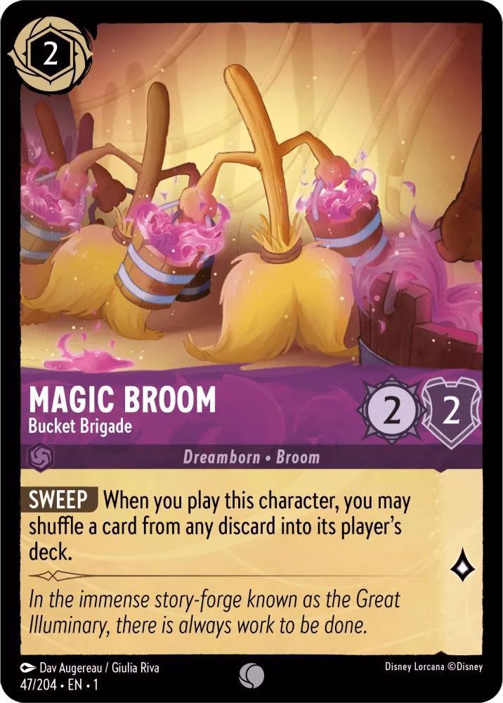 [47/204] - MAGIC BROOM - Bucket Brigade ENG NON-FOIL [M/NM], Verzamelen, Disney, Ophalen of Verzenden