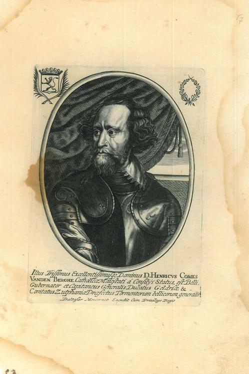 Portrait of Hendrik, Count van den Bergh, Antiek en Kunst, Kunst | Etsen en Gravures