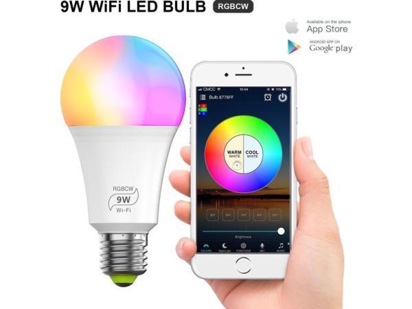 Veiling - Set van 2 iBello Smart WiFi LED Lamp - E27 - 9W, Huis en Inrichting, Lampen | Overige, Nieuw