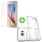 Samsung Galaxy S6 Transparant TPU Hoesje + Screen Protector, Telecommunicatie, Mobiele telefoons | Toebehoren en Onderdelen, Nieuw