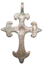 Middeleeuws Bronzen-Gothische stijl emaille hanger met kruis