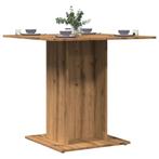 vidaXL Eettafel 80x80x75 cm bewerkt hout artisanaal, Verzenden, Nieuw