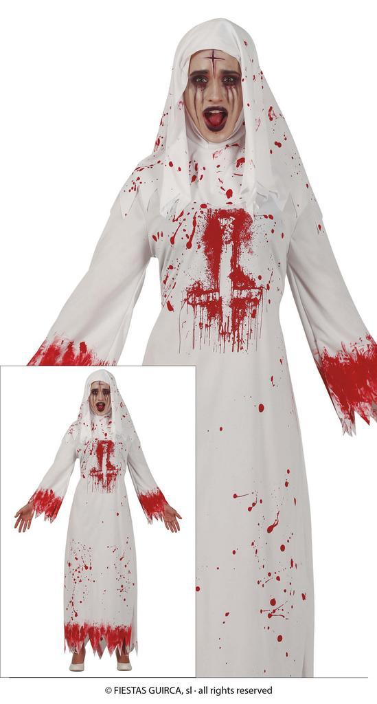 Bloederige Non kostuum, Hobby en Vrije tijd, Feestartikelen, Feestartikel, Nieuw, Verzenden