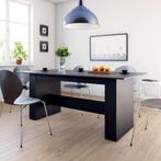 vidaXL Eettafel 180x90x76 cm spaanplaat zwart, Huis en Inrichting, Tafels | Eettafels, Verzenden, Nieuw