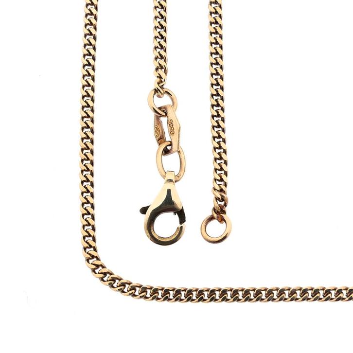Gouden gourmet schakel ketting | 50,5 cm (schakelketting), Sieraden, Tassen en Uiterlijk, Kettingen, Overige kleuren, Gebruikt