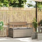 vidaXL Tuinbank met kussen, lichtgrijs polyrotan, Verzenden, Nieuw, Rotan
