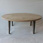 Ovale eiken salontafel | 4 kleuren beschikbaar, Huis en Inrichting, 50 tot 100 cm, Minder dan 50 cm, Nieuw, 100 tot 150 cm