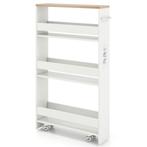 LIVSK Ultradunne Opbergkar met Oplaadstation - 4-laags Keuke, Doe-het-zelf en Verbouw, Verzenden, Nieuw