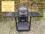 Superdeal: Kamado 21 inch met tafel op wielen Zwart of Grijs