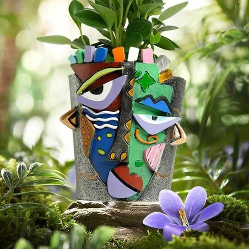 Sparvy - Bloempot - Hars, Antiek en Kunst, Kunst | Designobjecten