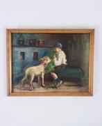 Scuola napoletana (XIX) - Fanciullo con capretta, Da Irolli, Antiek en Kunst, Kunst | Schilderijen | Klassiek