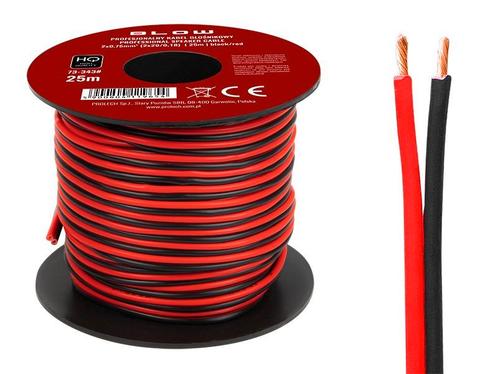 HQ luidsprekerkabel 2 x 0.75 mm zwart/rood op rol 25 meter, Doe-het-zelf en Verbouw, Elektra en Kabels, Kabel of Snoer, Nieuw
