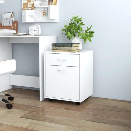 vidaXL Rolkast 45x38x54 cm bewerkt hout wit, Huis en Inrichting, Kasten | Overige, Nieuw, Verzenden
