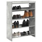 vidaXL Schoenenrek 60x25x81 cm bewerkt hout betongrijs, Huis en Inrichting, Verzenden, Nieuw