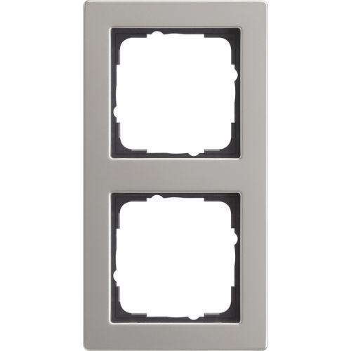 GIRA E2 Afdekraam 2 voudig Edelstaal 021233, Doe-het-zelf en Verbouw, Elektra en Kabels, Nieuw, Ophalen of Verzenden