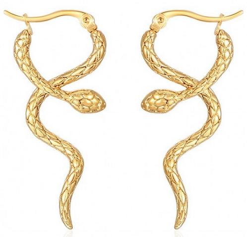 Slang oorbellen - Anti-allergisch - Verkleuren niet, Sieraden, Tassen en Uiterlijk, Oorbellen, Hangers, Goud, Nieuw, Overige materialen