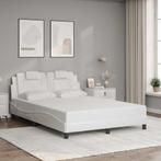 vidaXL Bedframe Viana zonder matras kunstleer wit 140x190, Overige materialen, Verzenden, Wit, Nieuw