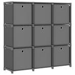 vidaXL Kast met 9 vakken met boxen 103x30x107,5 cm stof, Huis en Inrichting, Kasten | Boekenkasten, Overige materialen, 100 tot 150 cm