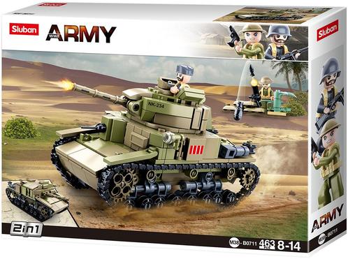 Sluban Middel grote Italiaanse Tank 2in1 (Leger bouwsets), Kinderen en Baby's, Speelgoed | Bouwstenen, Nieuw, Verzenden