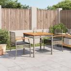 vidaXL 3-delige Tuinset met kussens poly rattan grijs, Tuin en Terras, Tuinsets en Loungesets, Verzenden, Nieuw, Rotan, Tuinset