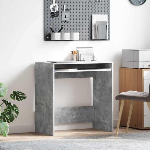 vidaXL Bureau met plank Grijs 77,5 x 43 x 79 cm Bewerkt hout, Huis en Inrichting, Bureaus, Nieuw, Verzenden