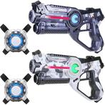 Thuis Lasergamen? 2 laserguns camo grijs/wit + 2 vesten, Ophalen of Verzenden, Nieuw