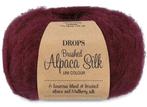 DROPS Brushed Alpaca Silk Uni Colour - 23 wijnrood - Wol G, Hobby en Vrije tijd, Breien en Haken, Ophalen of Verzenden, Nieuw