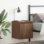 vidaXL Nachtkastjes 2 st wandgemonteerd 38x34x40 cm bruin, Huis en Inrichting, Verzenden, Nieuw, Hout